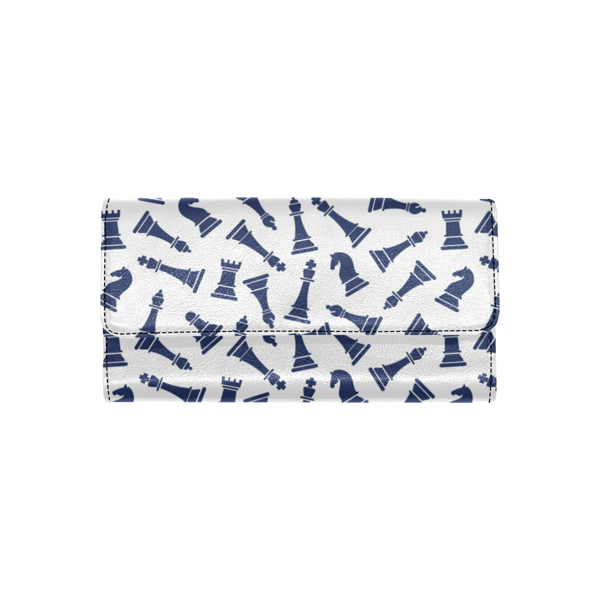 Chess Pattern Print Design 03 Women's Trifold Wallet