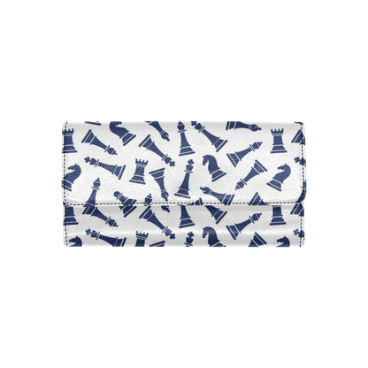 Chess Pattern Print Design 03 Women's Trifold Wallet