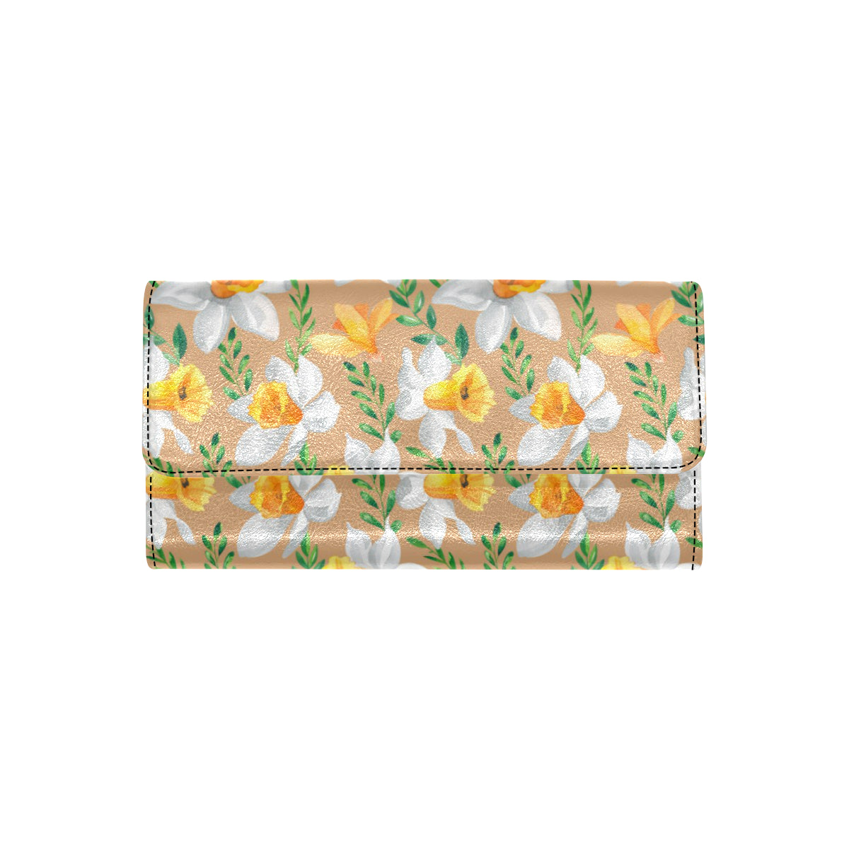 Daffodils Pattern Print Design DF04 Women's Trifold Wallet