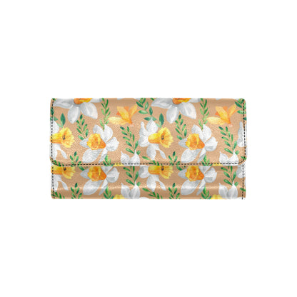 Daffodils Pattern Print Design DF04 Women's Trifold Wallet