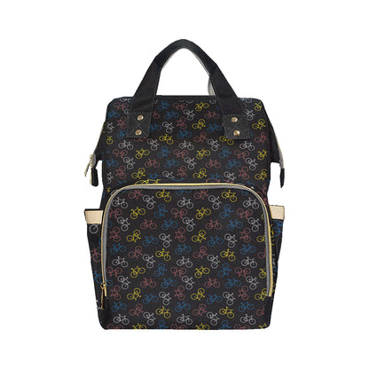 Bicycle Pattern Print Design 03 Diaper Bag Backpack