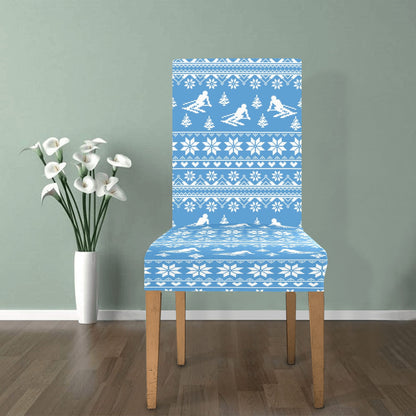 Ski Knit Pattern Print Design LKS302 Dining Chair Slipcover