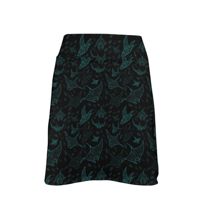 Manta Ray Print Design LKS402 17" Golf & Pickleball Skort with Pockets