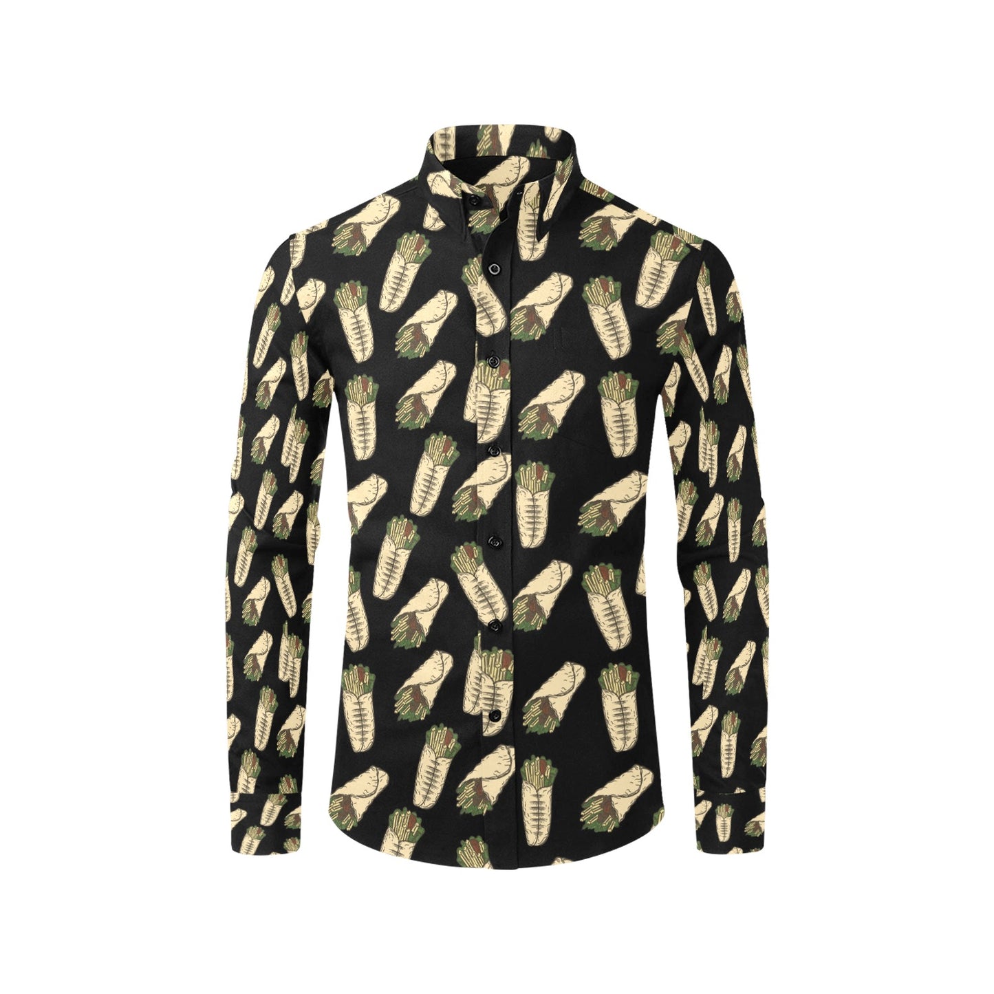 Burrito Print Design LKS303 Men's Long Sleeve Dress Shirt