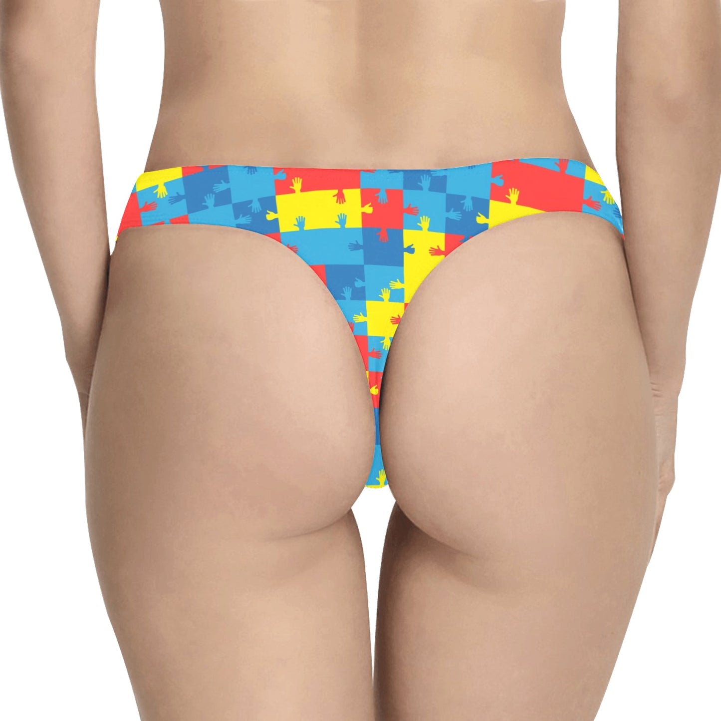 Autism Awareness Design Themed Print Women's Thongs