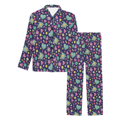 Crochet Pattern Print Design 02 Men's Long Pajama Set