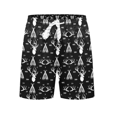 Deer Native Indian Print Pattern Men's Swim Trunks Beach Shorts