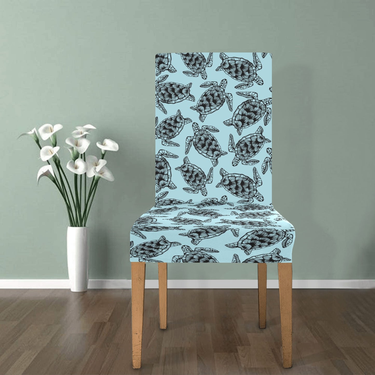 Sea Turtle Print Design LKS3010 Dining Chair Slipcover