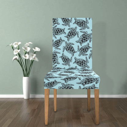 Sea Turtle Print Design LKS3010 Dining Chair Slipcover