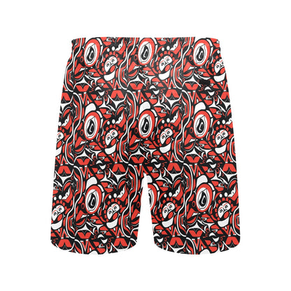 Native North American Themed Print Men's Swim Trunks Beach Shorts