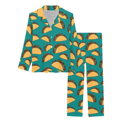 Taco Pattern Print Design TC07 Women's Long Pajama Set