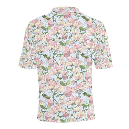 Sweet Pea Print Design LKS304 Men Polo Shirt