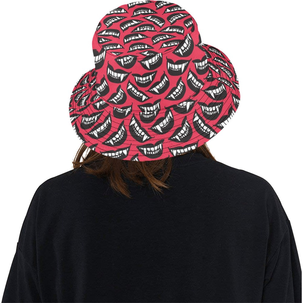Vampire Lips Print Design LKS305 Unisex Bucket Hat