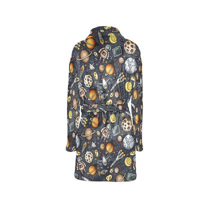 Space Pattern Print Women's Fleece Robe