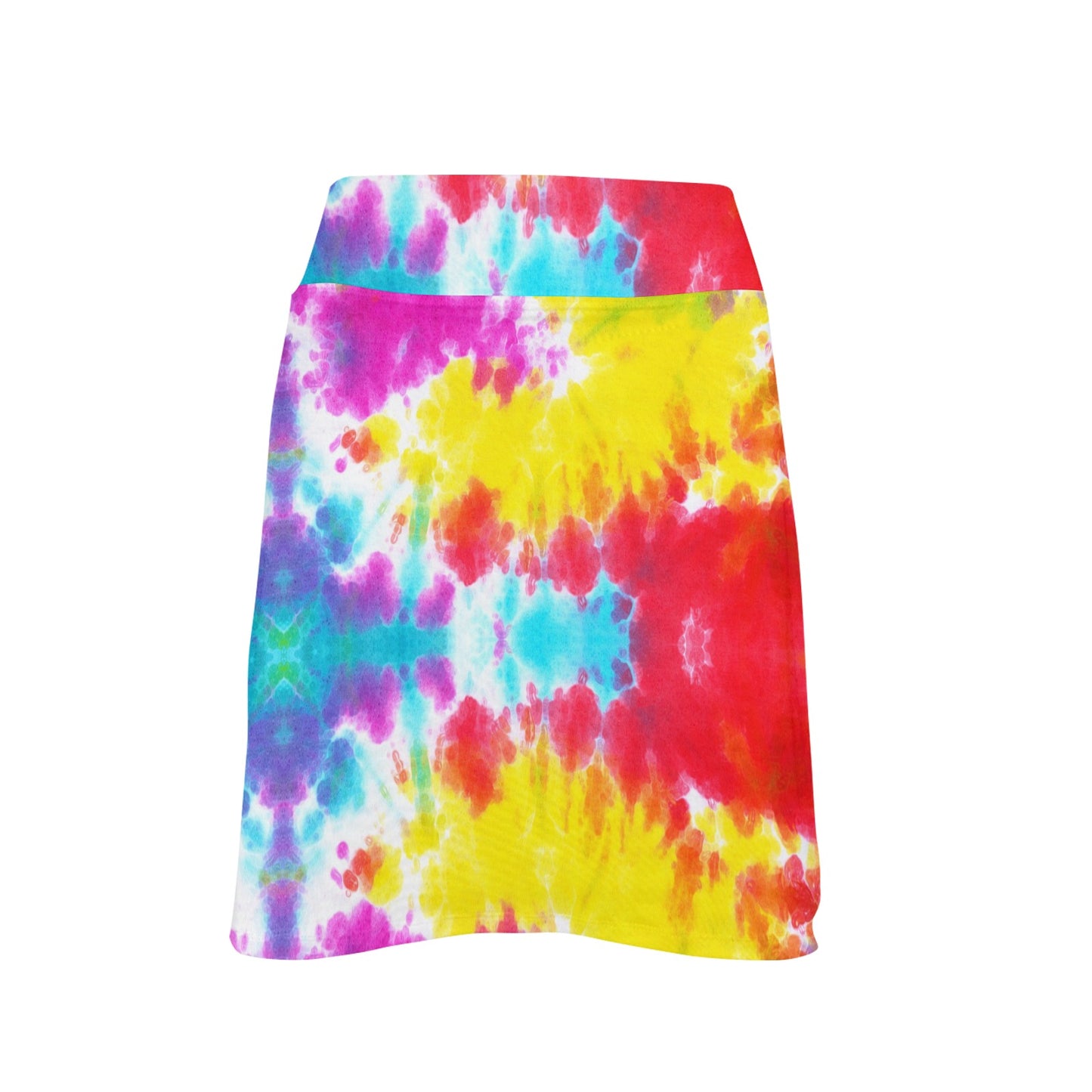 Tie Dye Rainbow Themed Print 17" Golf & Pickleball Skort with Pockets