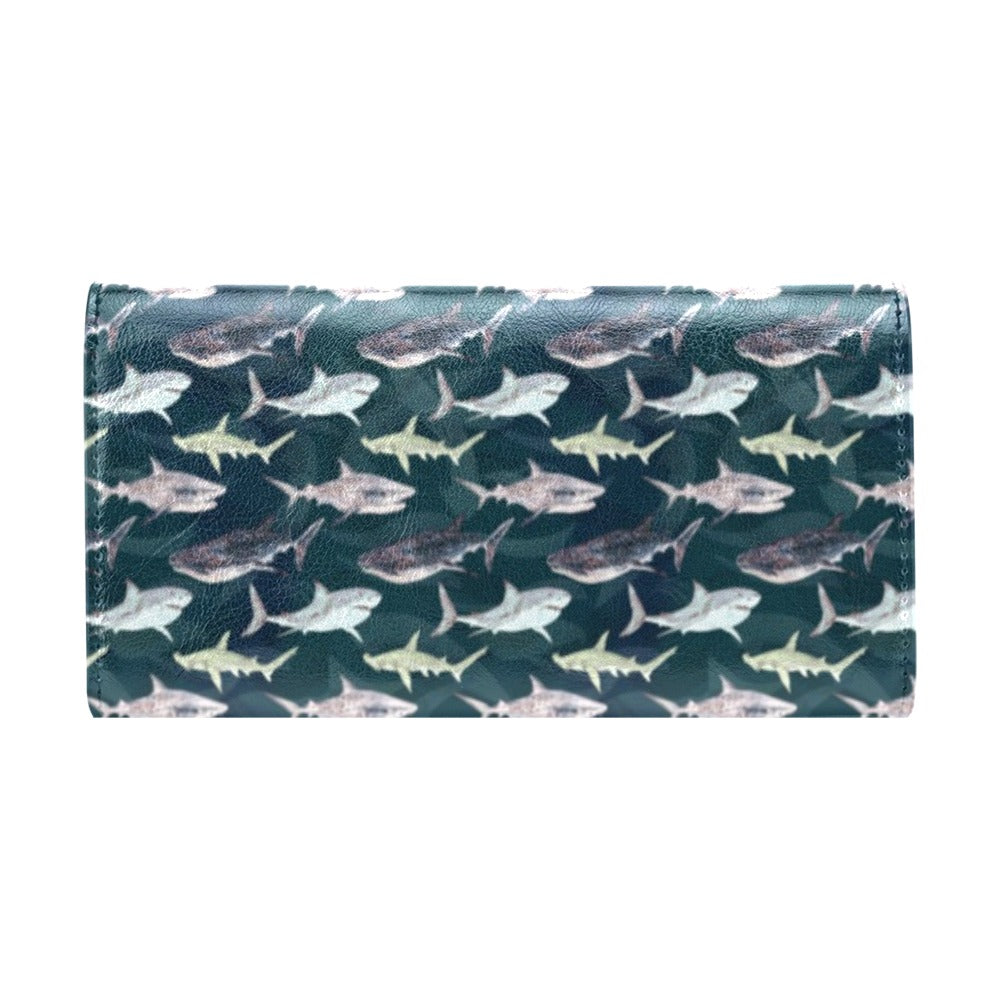 Shark Pattern Print Women's Trifold Wallet