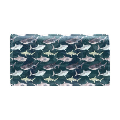 Shark Pattern Print Women's Trifold Wallet