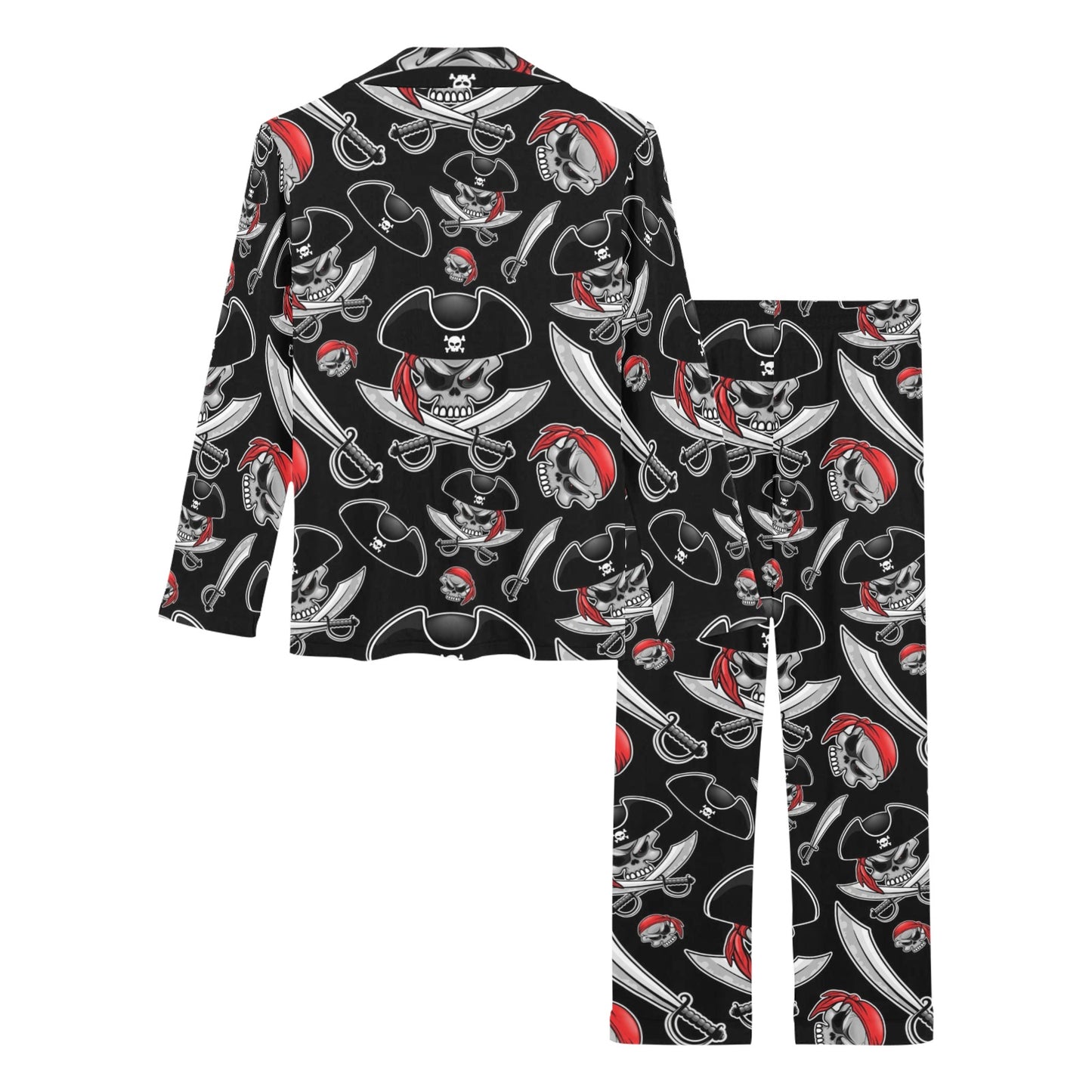 Pirate Pattern Print Design A05 Women's Long Pajama Set