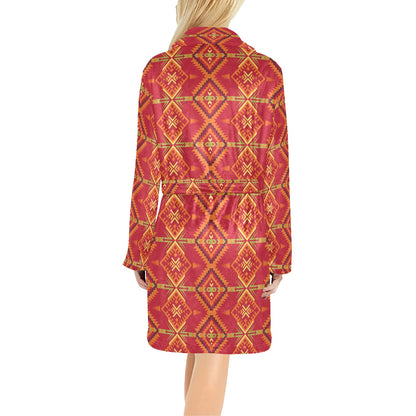 Southwest Pattern Print Design LKS305 Women's Fleece Robe