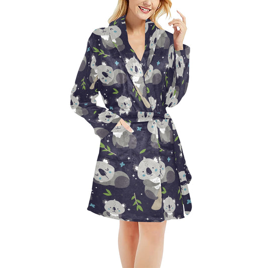 Koala Pattern Print Design 04 Women's Fleece Robe