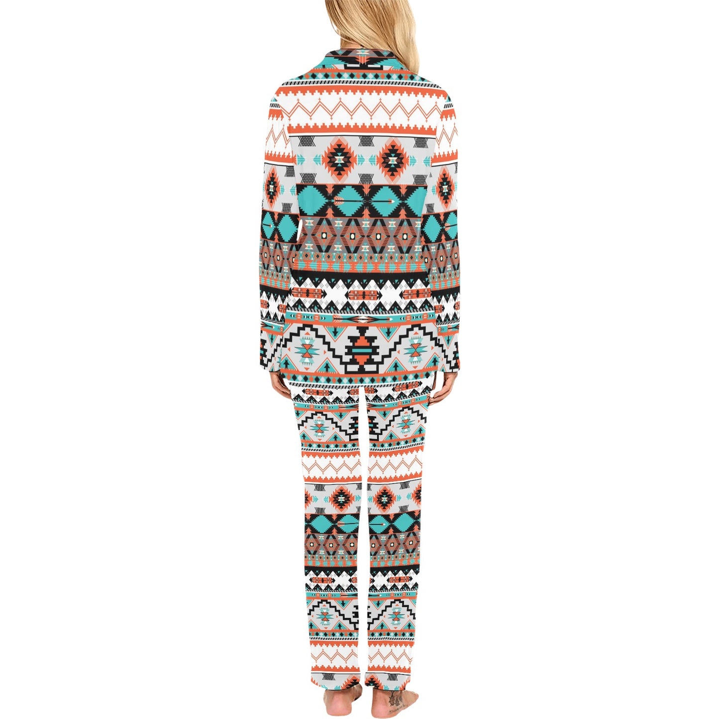 Tribal Aztec Indians pattern Women's Long Pajama Set