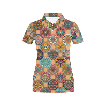 Boho Pattern Print Design 07 Women's Polo Shirt