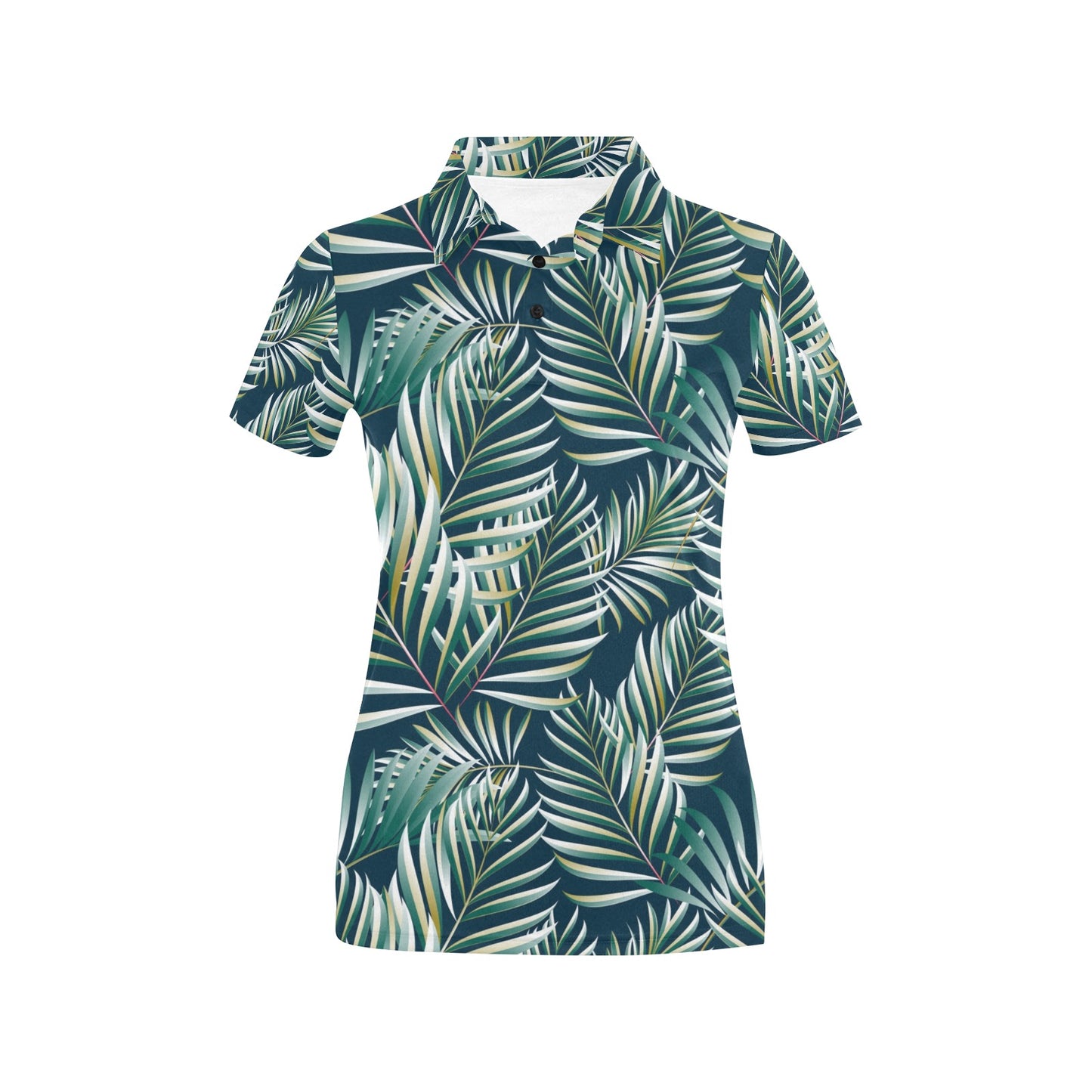 Sun Spot Tropical Palm Leaves hower Curtain Women's Polo Shirt