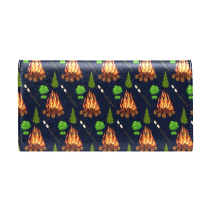 Camfire marshmallow Camping Design Print Women's Trifold Wallet