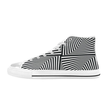 Vortex Print Design LKS302 Men's High Top Canvas Shoes