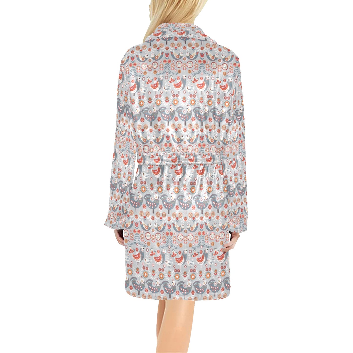 Swedish Nordic Design Print Women's Fleece Robe