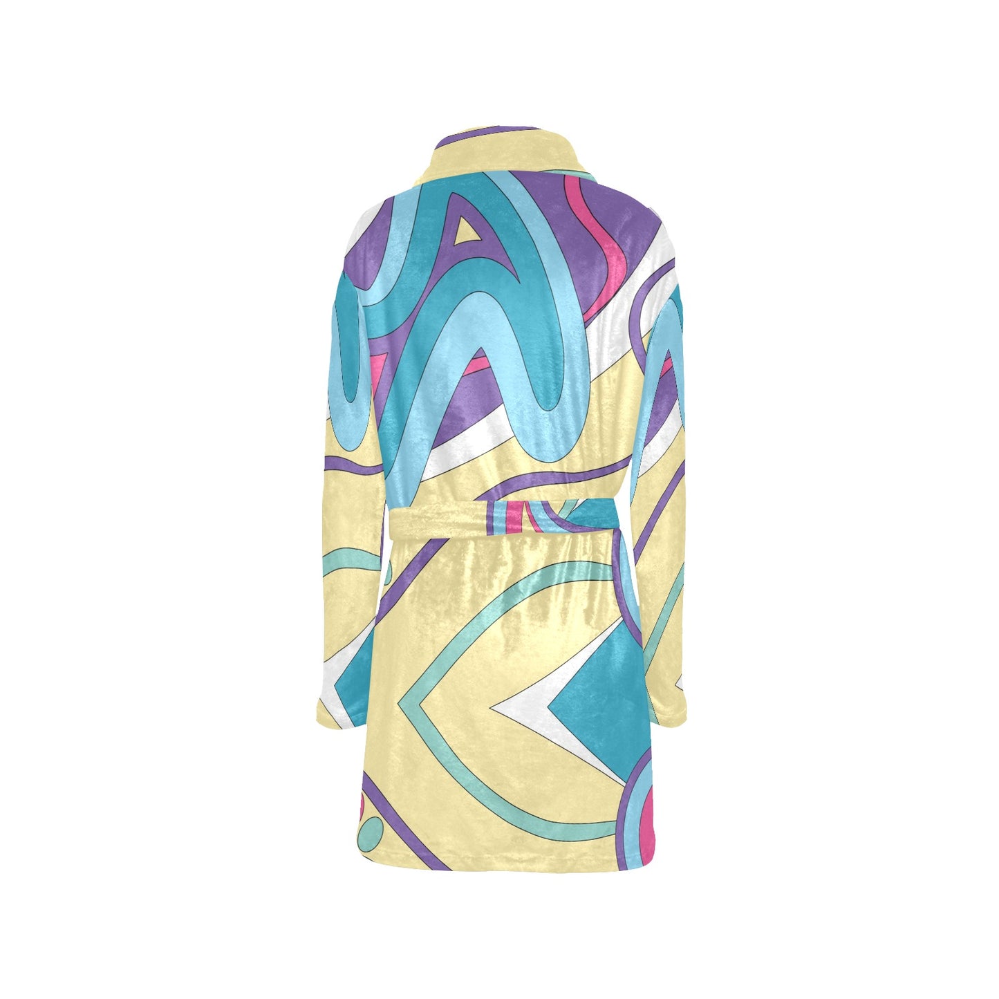 Funky Retro Pattern Print Design A01 Women's Fleece Robe