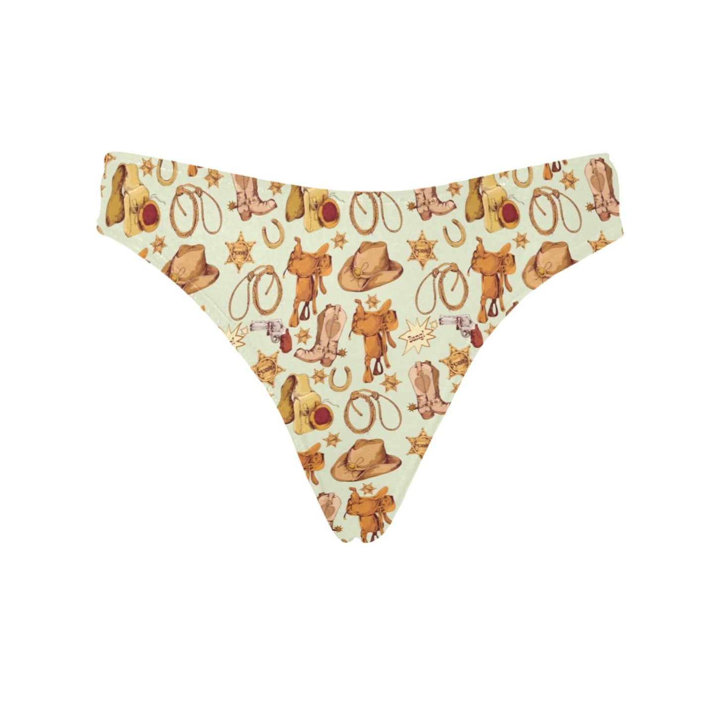 Western Cowboy Design Pattern Women's Thongs