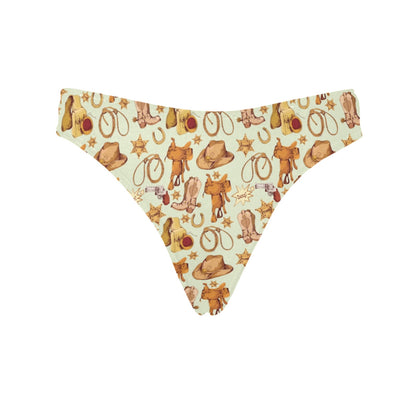 Western Cowboy Design Pattern Women's Thongs