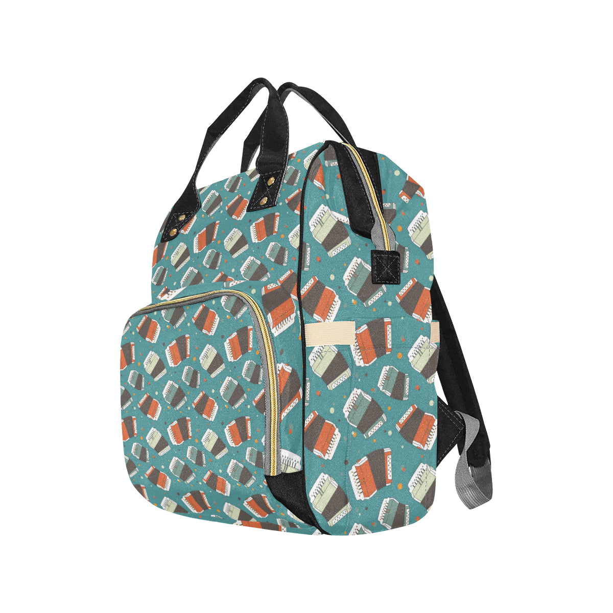 Accordion Pattern Print Design 02 Diaper Bag Backpack