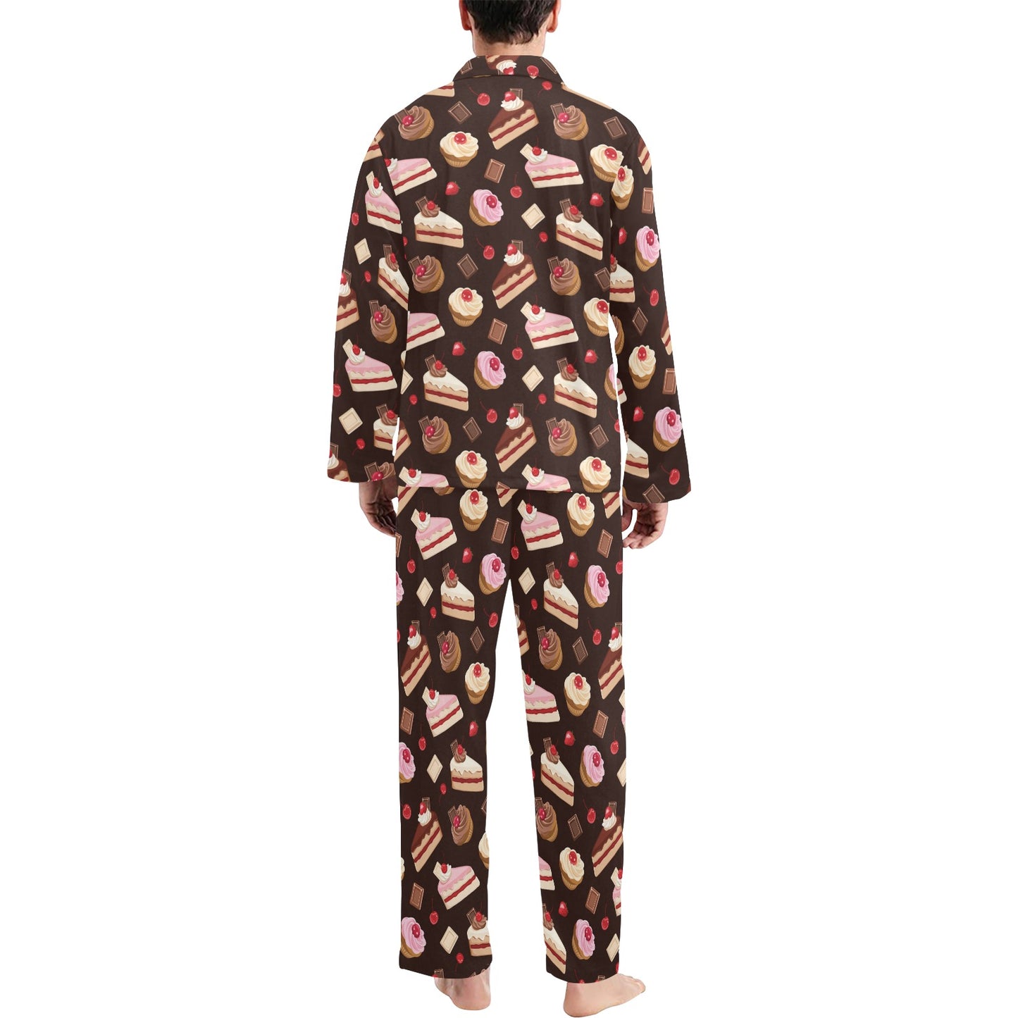 Cake Pattern Print Design 04 Men's Long Pajama Set