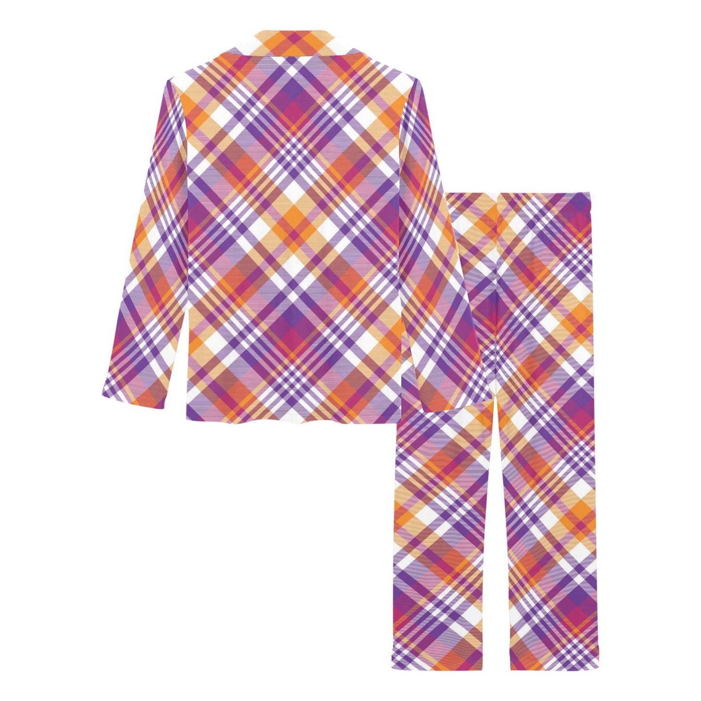Madras Pattern Print Design 02 Women's Long Pajama Set