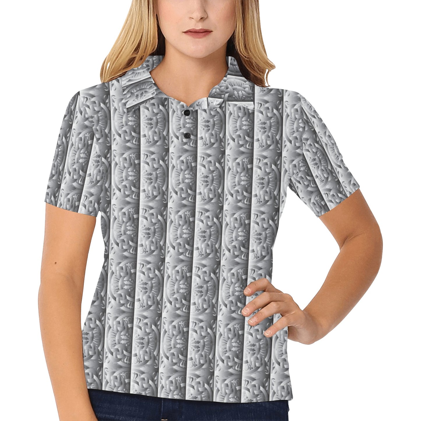 Celtic Pattern Print Design 03 Women's Polo Shirt