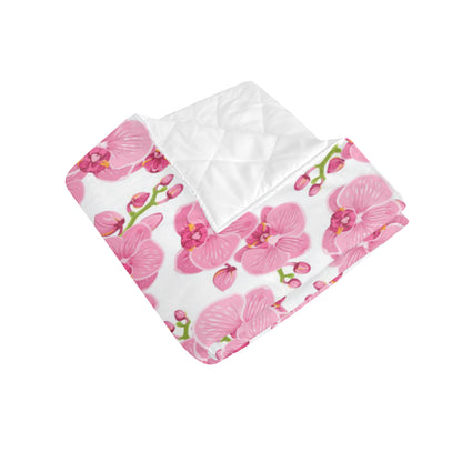 Orchid Pink Pattern Print Design OR07 Premium Quilt