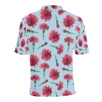 Carnations Pattern Print Design CN01 Men Polo Shirt