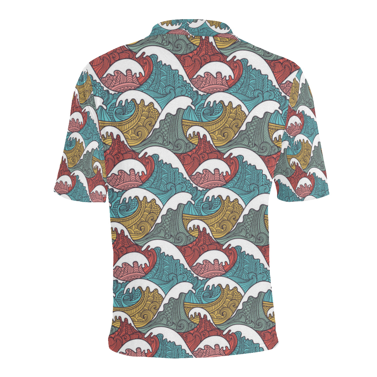 Tribal Wave Pattern Print Men Polo Shirt