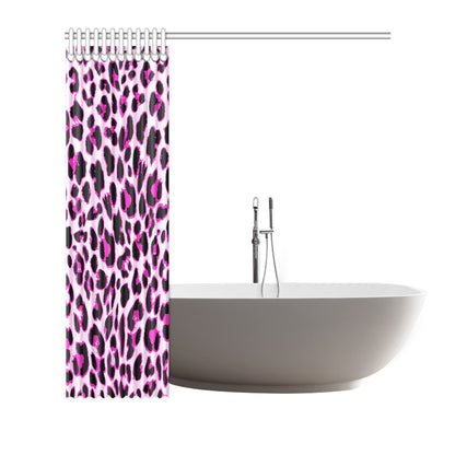 Pink Leopard Print Shower Curtain