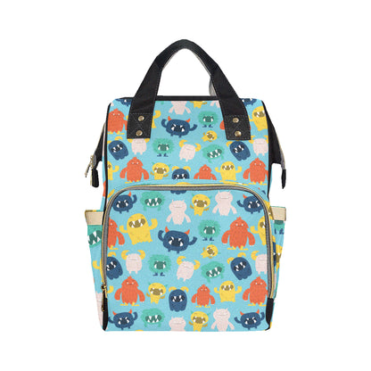 Monster Cartoon Pattern Print Design 03 Diaper Bag Backpack