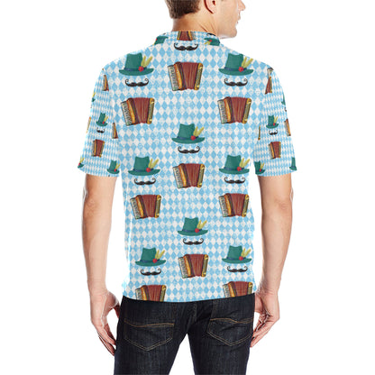 Accordion Mustache Pattern Print Design 01 Men Polo Shirt
