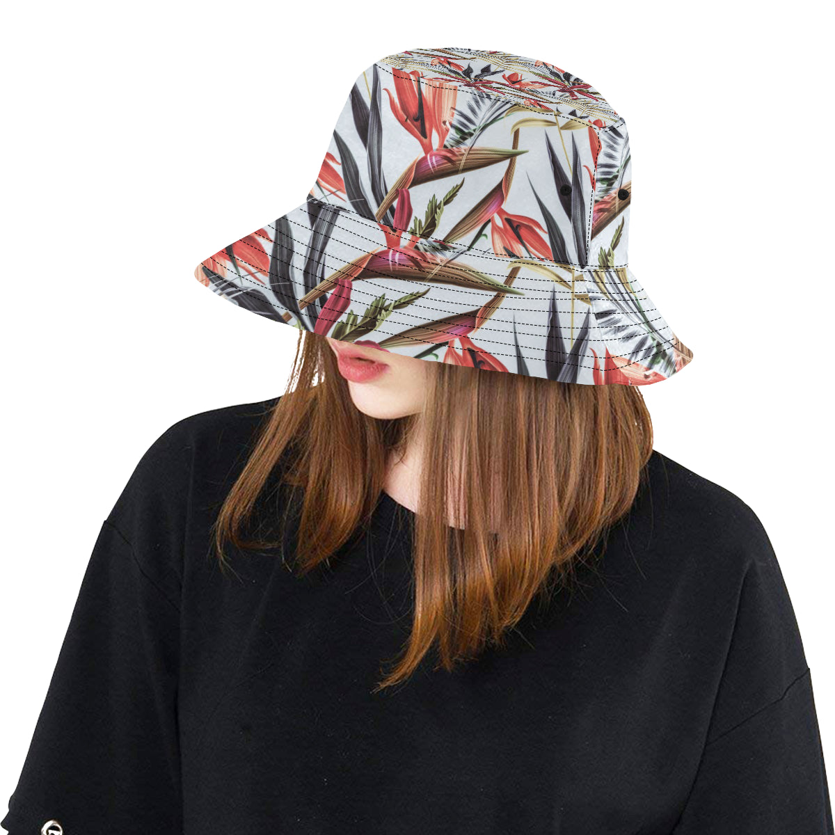 Tropical Flower Pattern Print Design TF021 Unisex Bucket Hat