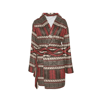 Native Pattern Print Design A03 Women's Fleece Robe