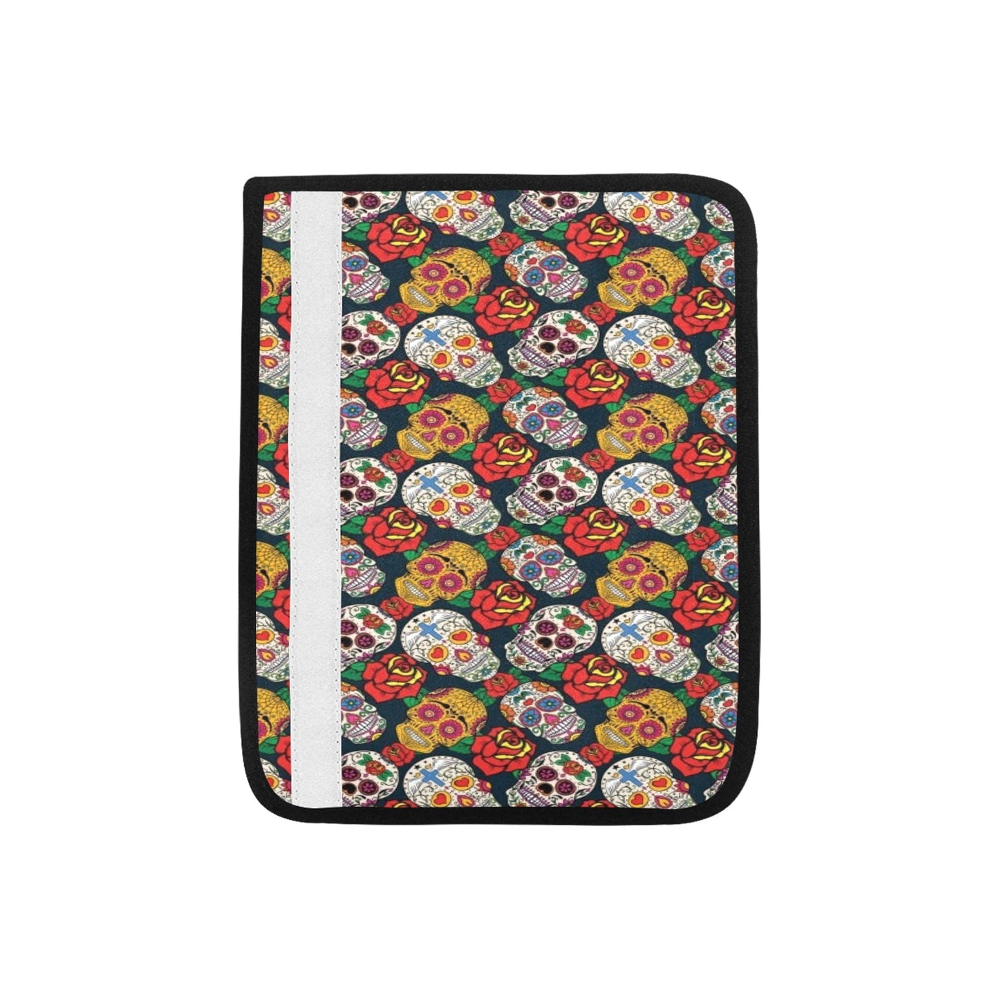 Sugar Skull Print Design LKS306 Car Seat Belt Cover