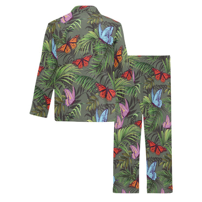 Monarch Butterfly Pattern Print Design 04 Men's Long Pajama Set