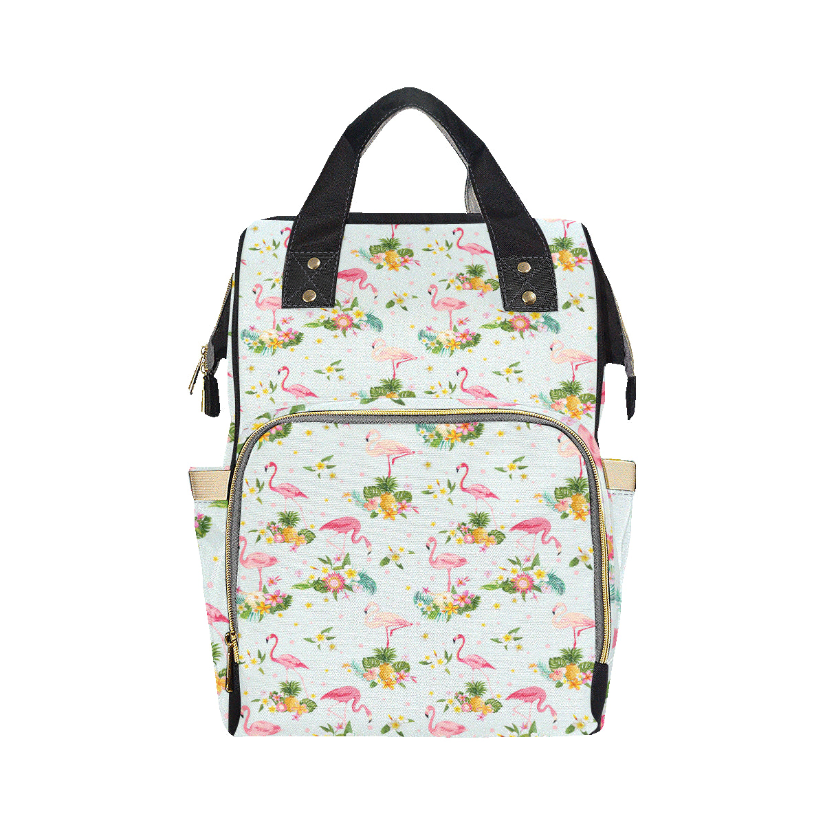 Flamingo Sweet Pattern Diaper Bag Backpack