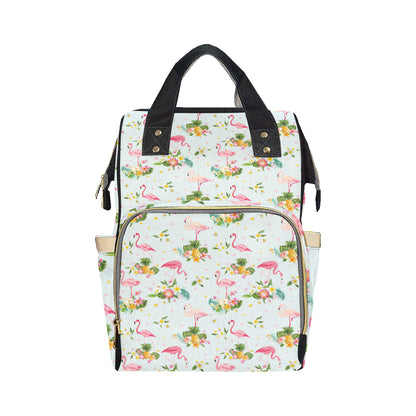 Flamingo Sweet Pattern Diaper Bag Backpack