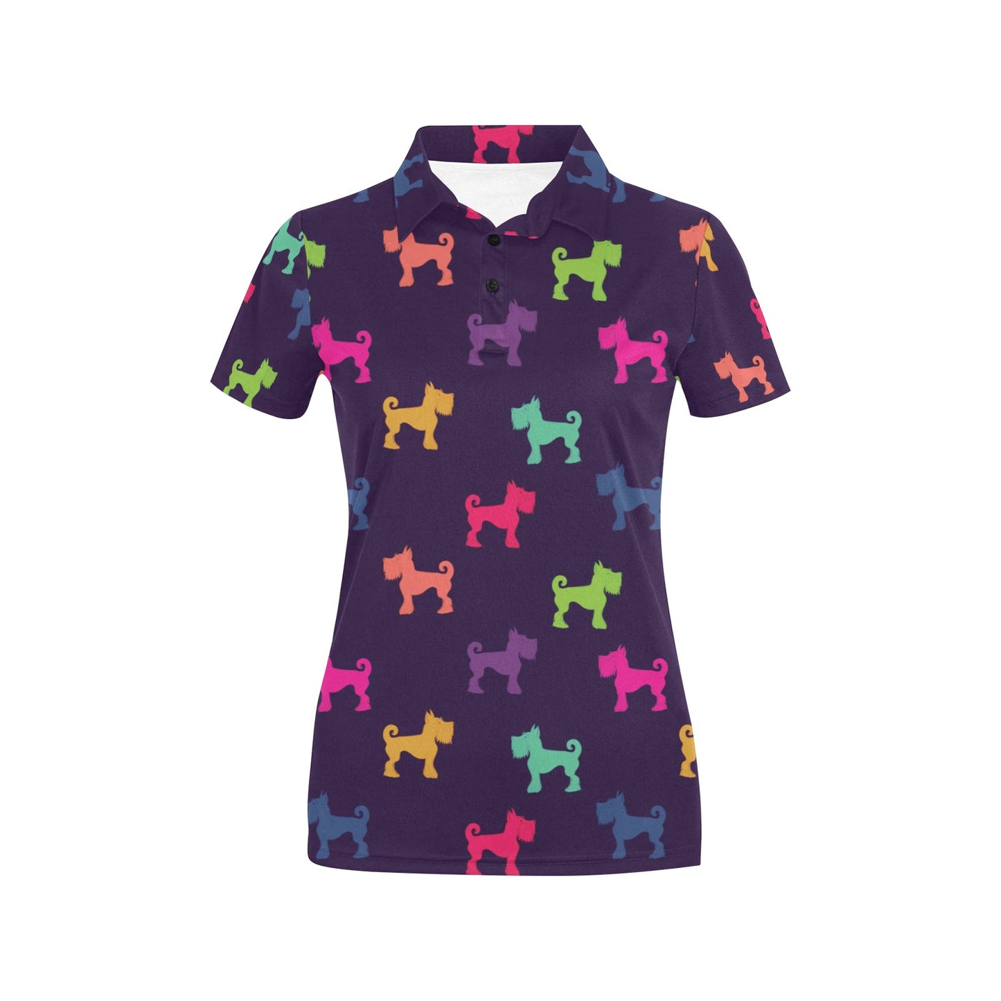 Schnauzers Pattern Print Design A05 Women's Polo Shirt